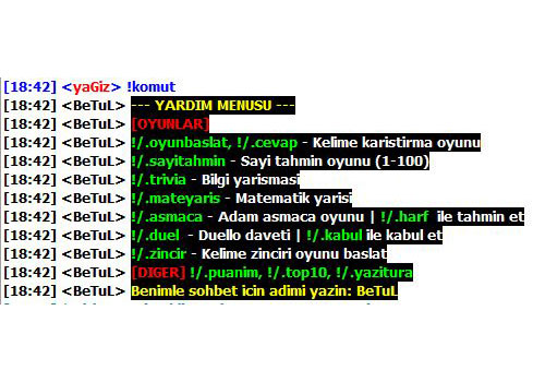 Genel kanal komutları
