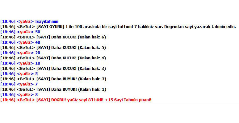 Sayı tahmin oyunu