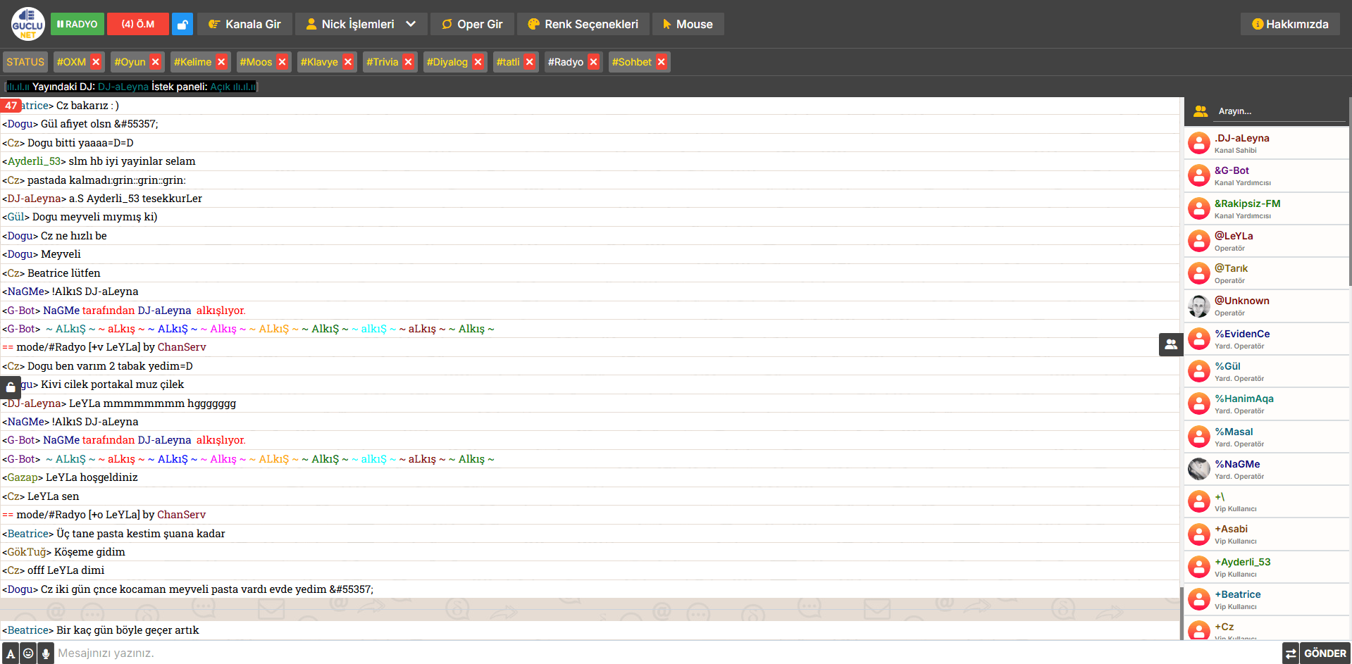 SProChat Masaüstü genel sohbet alanı