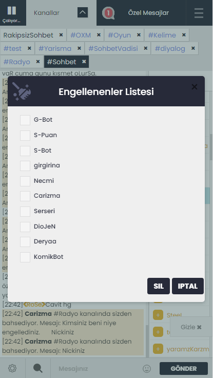 Engellenenler Listesi